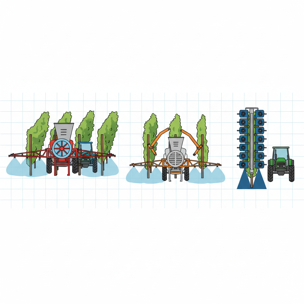 Análisis de la evolución de los anchos de trabajo en los atomizadores para adaptarse a las nuevas calles de plantación