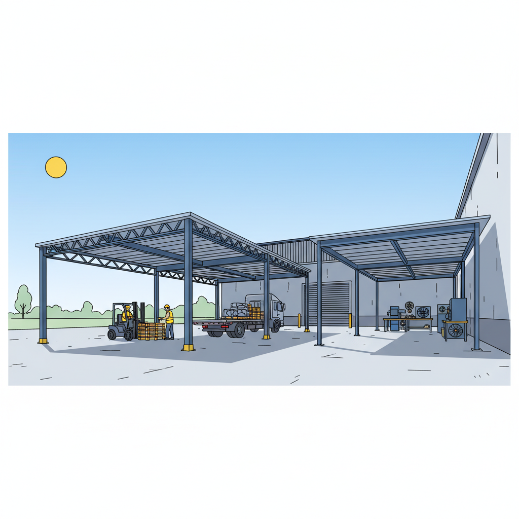Estructuras metálicas para sombreado en patio de bodega: Diseño y funcionalidad