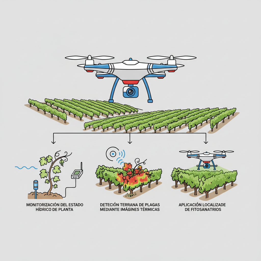 Sensores y drones aplicados al viñedo: Tecnología para la viticultura de precisión