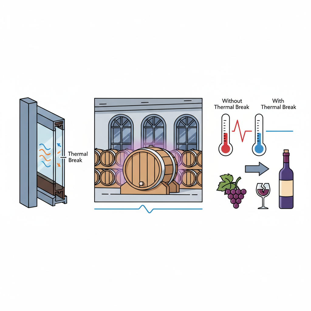 Ventanas de aluminio con rotura de puente térmico: Clima estable para la crianza del vino