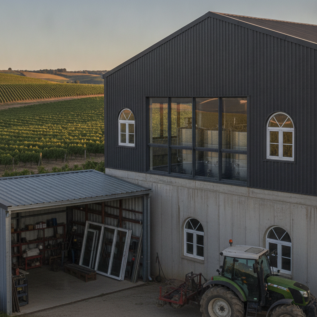 Ventanas de aluminio y PVC para bodegas: aislamiento y durabilidad