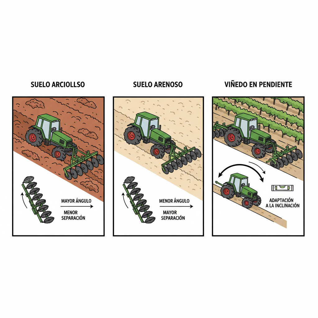 Adaptando la Reja Loca a diferentes tipos de suelo y pendientes en el viñedo